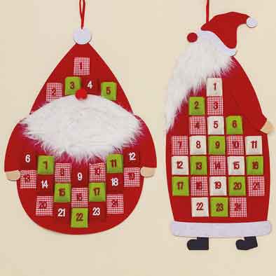 Adventskalender Weihnachtsmann Filz 94 cm rot (751170)