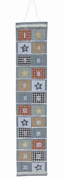 Adventskalender Filz 150 cm grau (24353w)