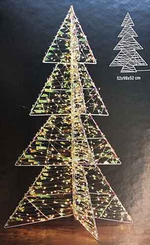 Baum beleuchtet 720 LED weiß irisierend - toller Effekt 98 cm Timer (41516w)