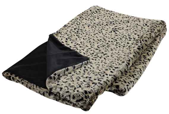 Decke Tagesdecke Kunstfell, Leopard, sehr hochwertig (21629w)