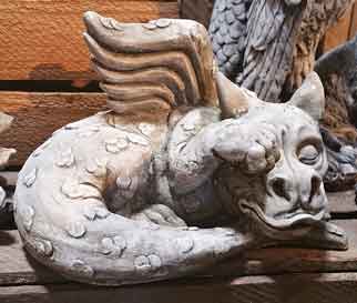 Drache erwachend Gartenfigur Stein (310) Englischer Antiksteinguss
