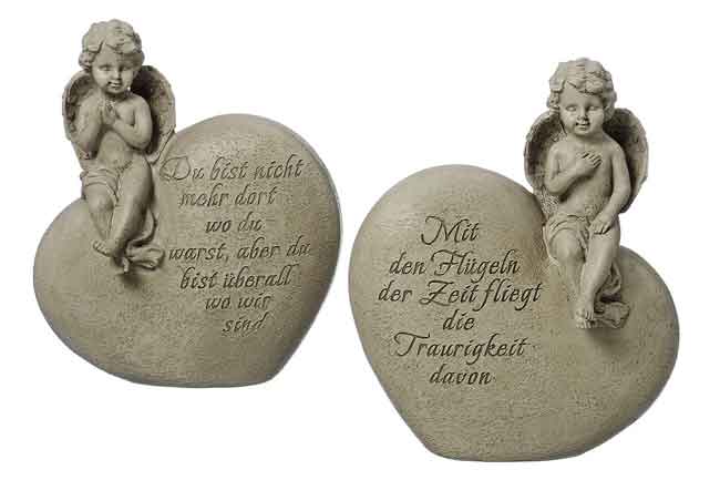 Grabschmuck Engel auf Herz mit Spruch (464890)