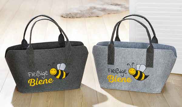 Filztasche Einkaufstasche groß stabil Fleißige Biene (G45541)