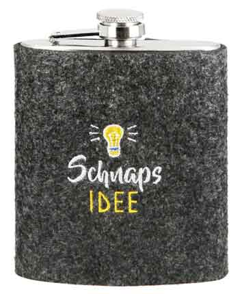 Flachmann Schnaps Idee Filz / Edelstahl (G50380)