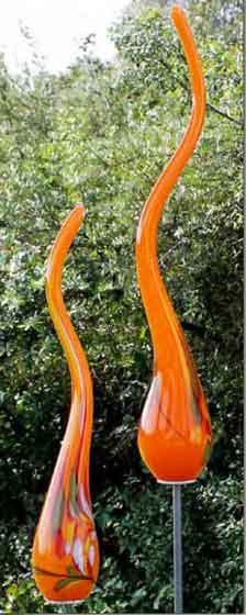 Glas Flamme 45 Cm Auf Stab Mundgeblasen 10501 Nur 24 90 Eur