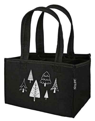 Flaschenhalter Flaschentasche Flaschenträger Funny Tree schwarz Filz (G21582)