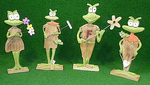 FROSCH aus Holz, witzige Figuren (215504e)