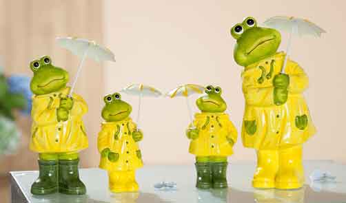 Frosch mit Schirm und Regenkleidung 2er-Set witzig (G32884)