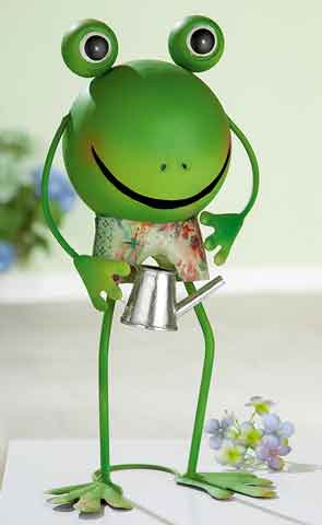 Frosch mit Gießkanne Metall 41 cm (G67271)