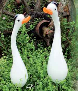 Glas Gans wei� 50 cm mundgeblasen (13000)
