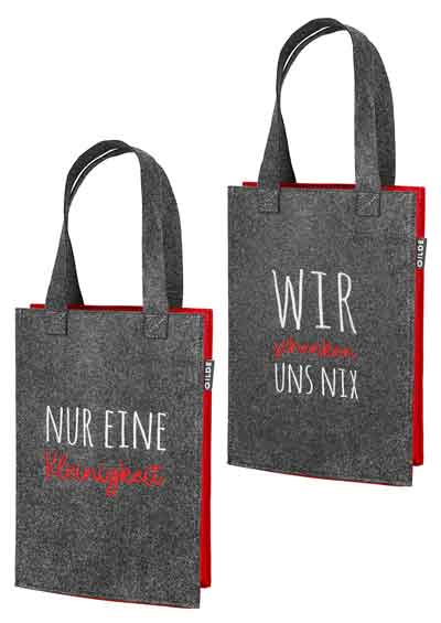 Geschenktasche Kleinigkeit grau Filz (G23127)