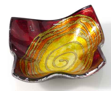 Teller Glas Deko Schale Mars rot (953311)