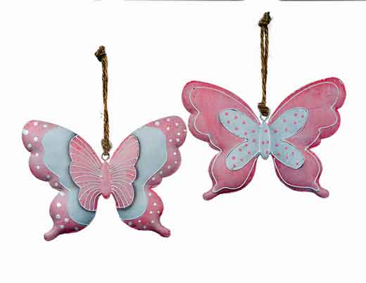 Hänger Wanddeko Schmetterling rosa 2er-Set (922339)