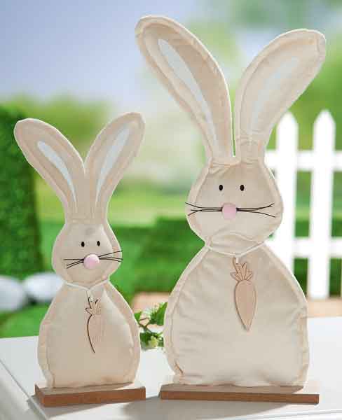 Hase Velour auf Holzbase niedlich (G20523)