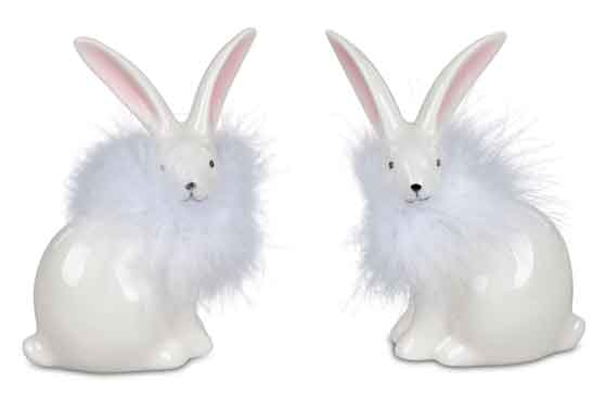 Hase mit Federn Porzellan 12 cm (705921B)