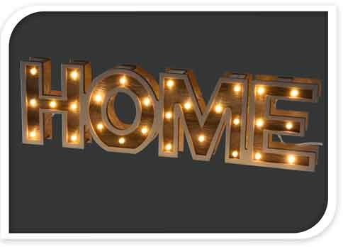 Schriftzug HOME beleuchtet 38 cm (Ko201390)