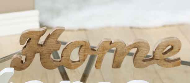 Schriftzug Home Holz hellbraun 39 cm (G41520)