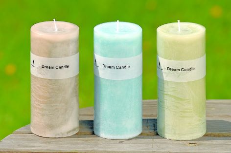 Kerze DREAM 3er-Set grün, blau, rose (528260)
