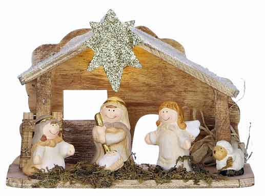 Weihnachtskrippe beleuchtet, Heilige Familie (E1084088)