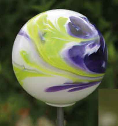 Glas Kugel 15 cm auf Stab mundgeblasen (10100flieder)