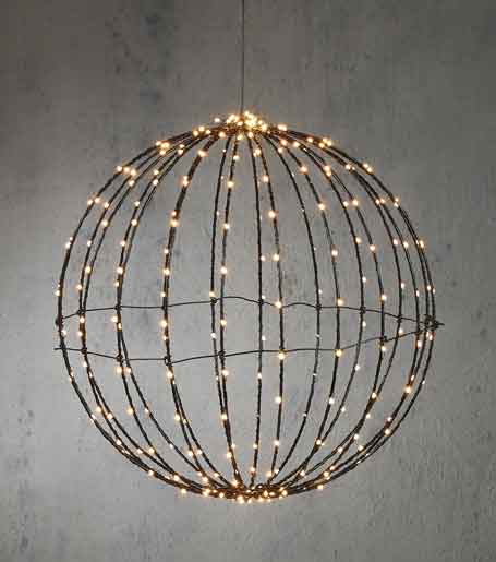 Kugel beleuchtet Leuchtkugel 260 LED warm-weiß 40 cm mit Timer (1105691)