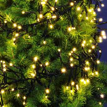 LED Cluster Lichterkette 240 cm 384 LEDs warm-weiß Timer (76596)