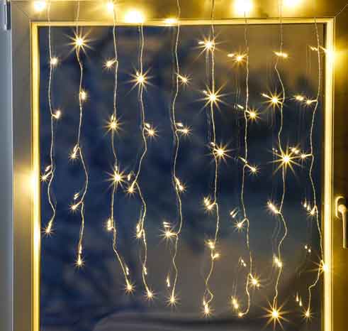 LED Lichtervorhang für Tür 120 LED warm-weiß (76887)