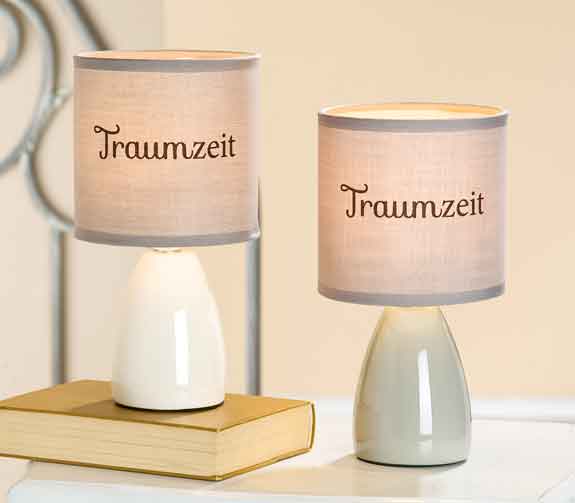 Lampe Keramik mit Schrift Traumzeit (G34603)