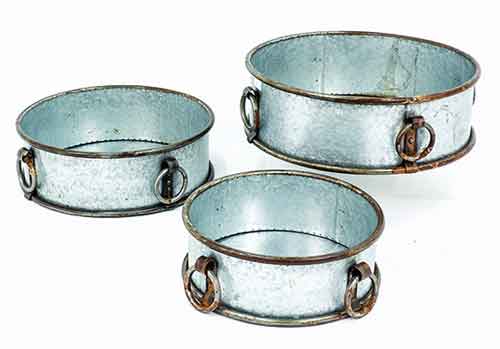 Pflanzbottich Mit 4 Ringen Metall Zink 3 Grossen Nur 43 99 Eur