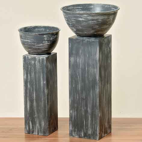 Säule mit schale holz