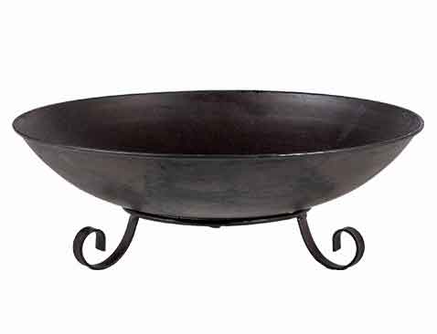 Pflanzschale mit Fuß Metall braun 32 cm (923926)