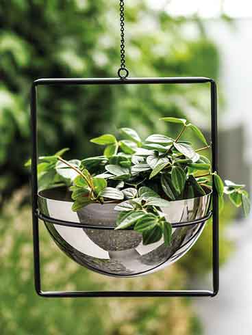 Pflanzschale hängend Edelstahl Metall mit Halter Blumenampel... nur 22.99 EUR