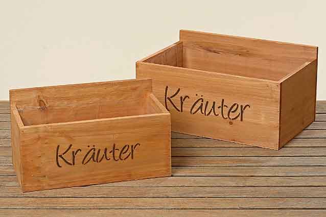 Pflanztopf KRÄUTER Holz 2er-Set (583910)