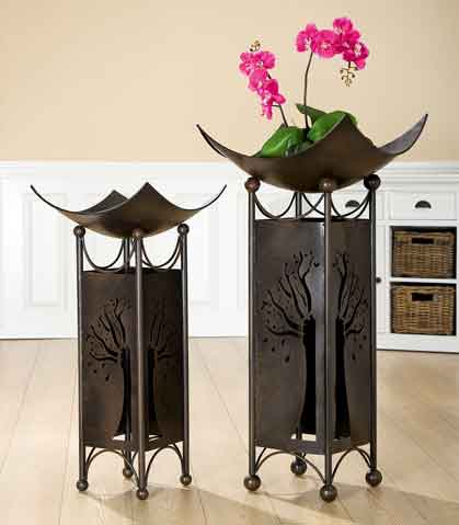 Säule Albero mit Schale Metall 2 Größen (G69583)