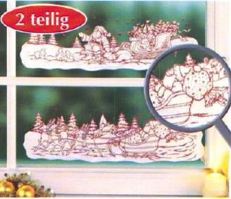 Fensterbild SANTA CLAUS 2-teilig