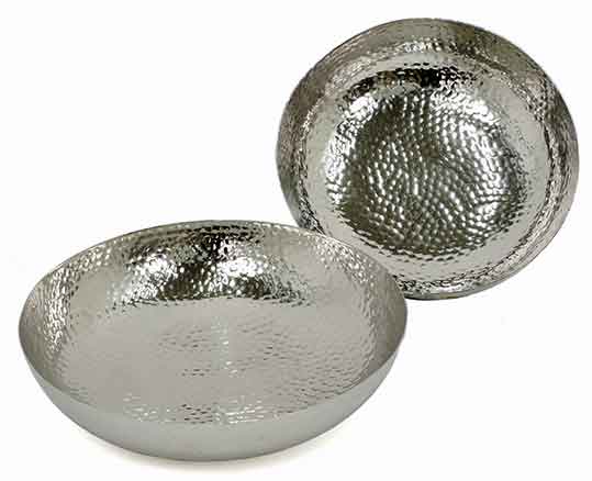 Schale silber Metall gehämmert tief (936138)