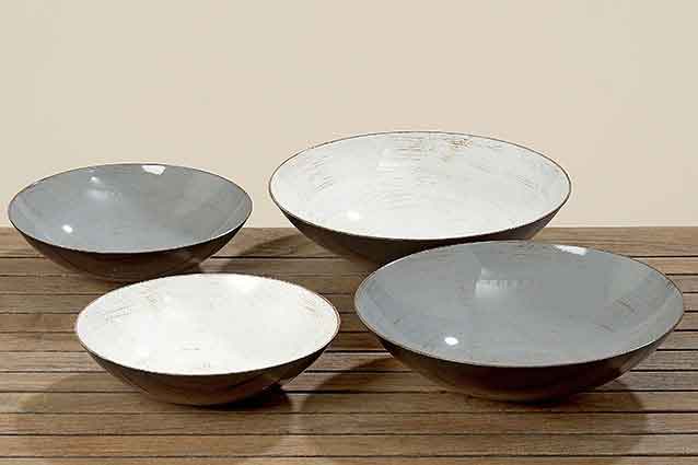 Schale Dekoschale grau weiß 28-35 cm (554750)