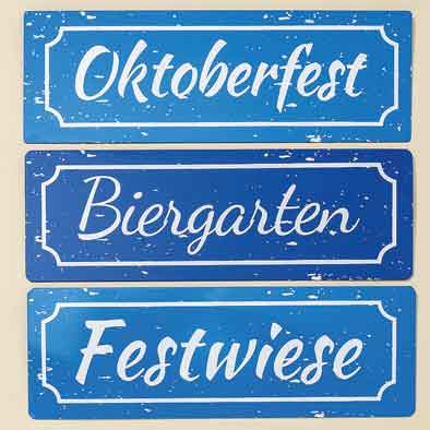 Schild Oktoberfest Biergarten Festwiese (1000929)