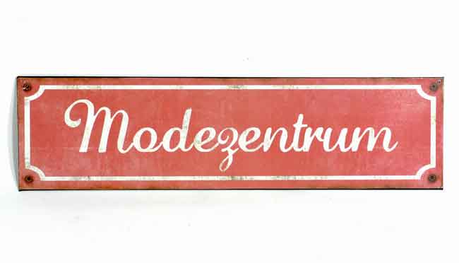 Schild Modezentrum 50 x 13 cm (933290)