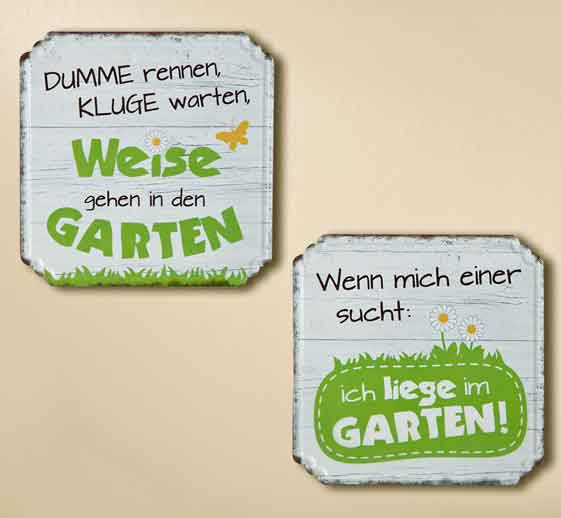 Schild Garten bunt mit Spruch 19 x 19 cm (G68226)