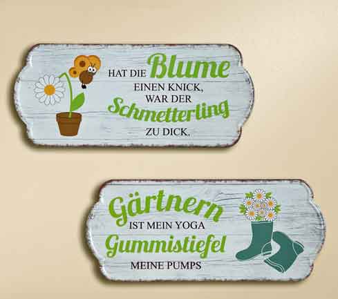 Schild Garten bunt mit Spruch 35 x 15 cm (G68227)