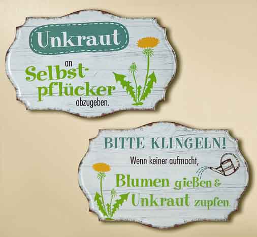 Schild Garten bunt mit Spruch 30 x 19 cm (G68228)