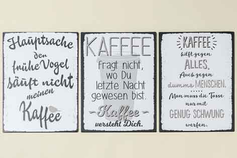 Schild Kaffee mit witzigem Spruch 40x30 cm (713630)