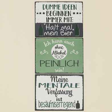 Schild Alkohol mit witzigem Spruch 40x30 cm (713660)