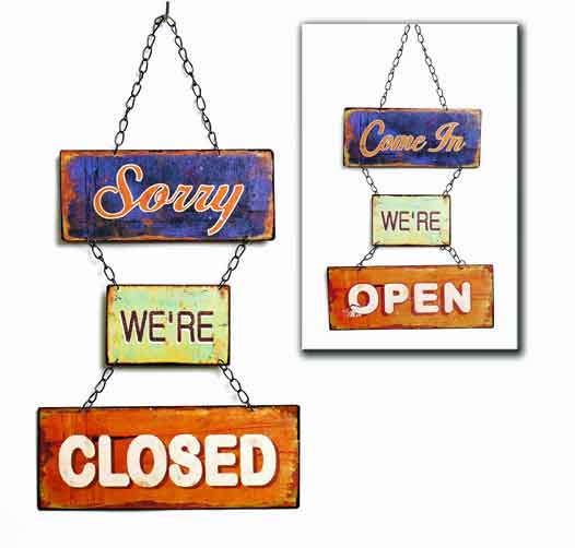 Schild Open/Closed 49 x 25 cm (932355)