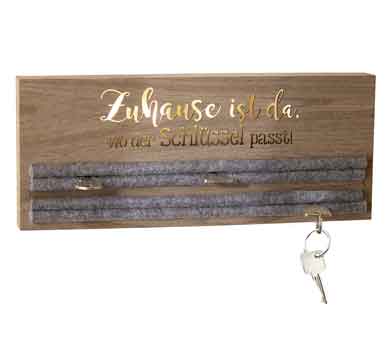 Schlüsselbrett beleuchtet mit Spruch Holz (G42078)