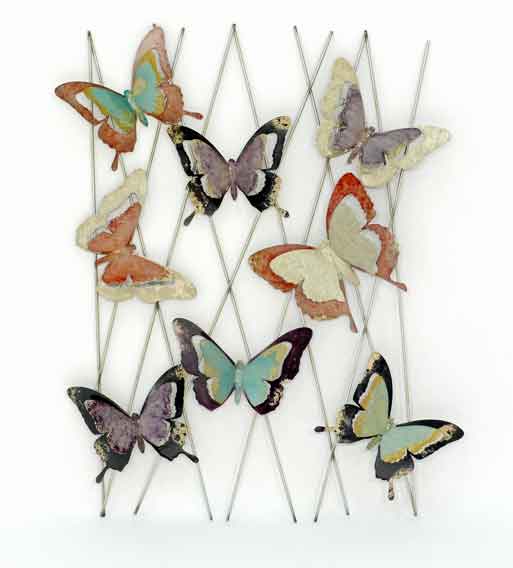 Wanddeko Schmetterling Metall bunt 71 cm (916956)