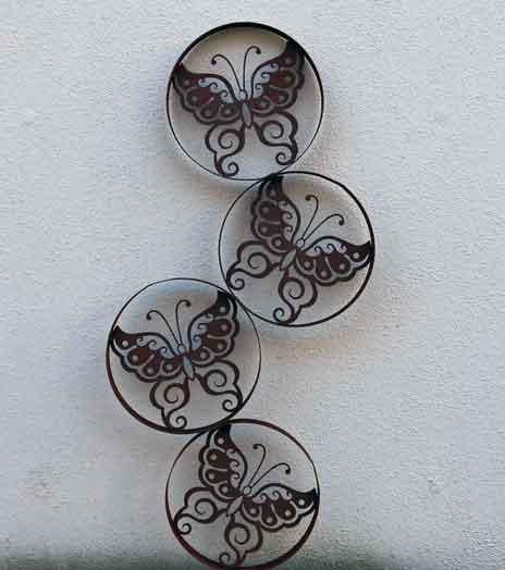 Wanddeko Schmetterling Metall Rost 110 cm