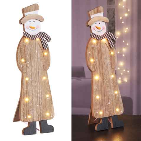 LED Schneemann Holz 40 cm (54868)