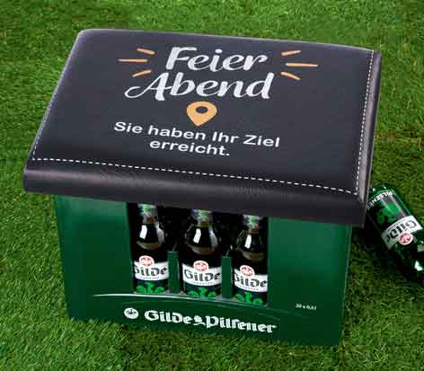 Sitzpolster Feierabend für Bierkasten Getränkekasten (G42970)